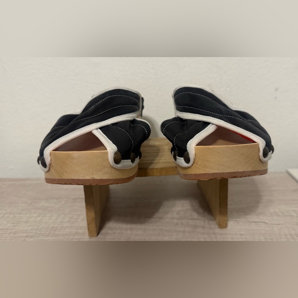 Jax & Bard x Flowfold Collab Puffin Sandal Wood Clog Black White Sz 40 US 9.5 10 - Picture 3 of 11